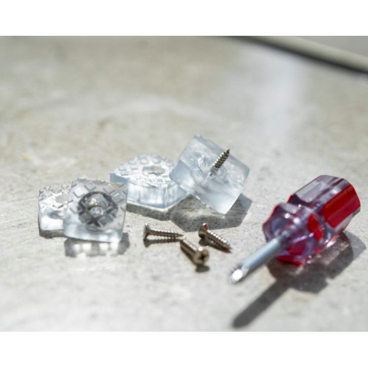 Anti Slip Transparent Furniture Pads, In Rubber with Screw
