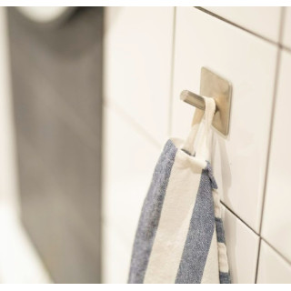 Adhesive Hook In Brushed Steel