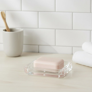Soap dish in transparent plastic
