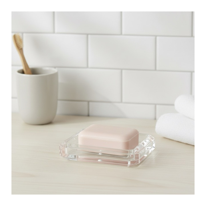 Porte-savon en plastique transparent