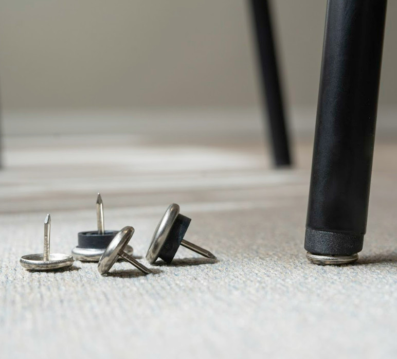 Metal Chair Glides for Furniture on Carpets 